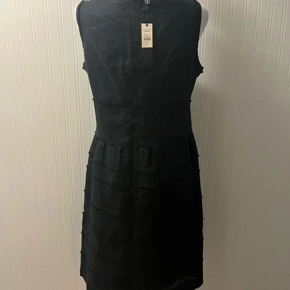 Talbots Black V-Neck Sleeveless Linen Dress - Picture 5 of 9